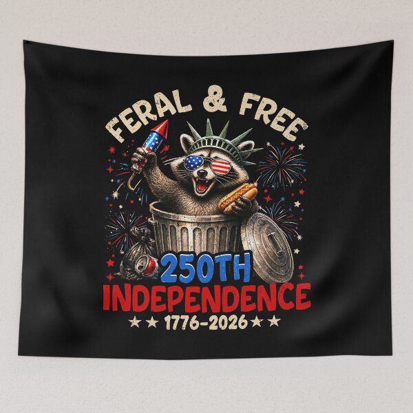 Item preview, Racoon 4Th July Feral But Free 250th Independence designed and sold by Patchina.