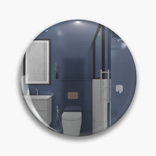 Item preview, Elegant White Marble and Blue Accent Bathroom Art designed and sold by ruchikadesigns.