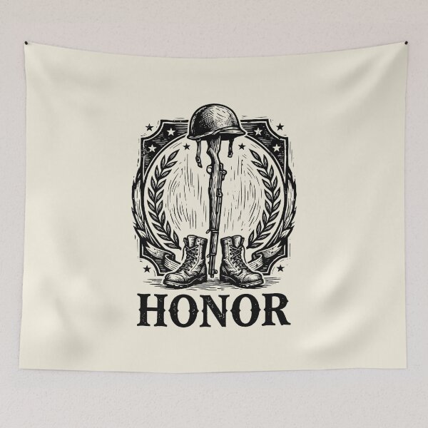 Item preview, Fallen Soldier Battlefield Cross Remembrance Veteran Tribute designed and sold by SplashTastic.