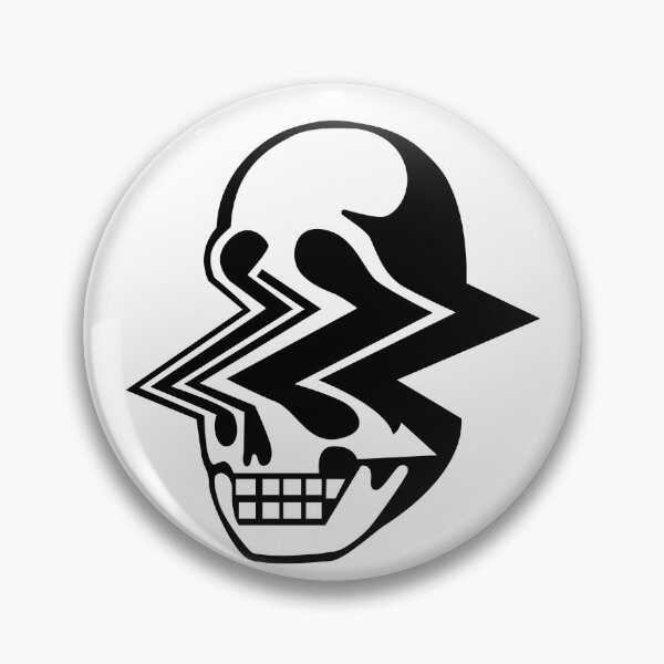 Item preview, Distorted Skull Glitch Dark Blackwork Traditional Tattoo Flash designed and sold by villacruz.