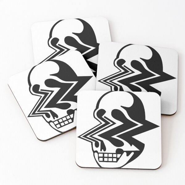 Item preview, Distorted Skull Glitch Dark Blackwork Traditional Tattoo Flash designed and sold by villacruz.