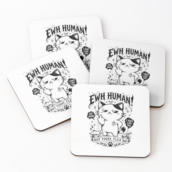 Item preview, Funny Grumpy Cat Tattoo Design – “Eww Human” Cute Sarcastic Cartoon Art designed and sold by TIGER-GEMINI.