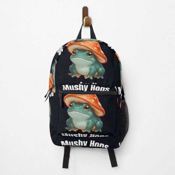 Item preview, Mushy Hops Cute Frog Mushroom Pun Cartoon Animal Art designed and sold by HopeAndHustle.