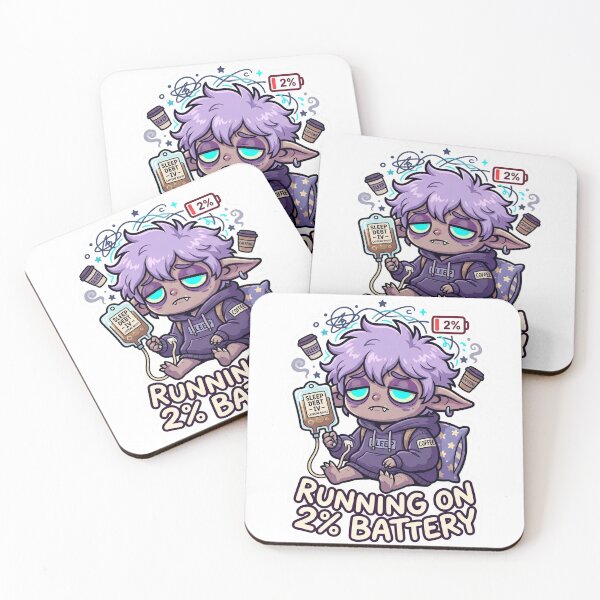 Item preview, Sleep Debt Goblin – Running on 2% Battery Cute Goth Sticker designed and sold by CuteRage.