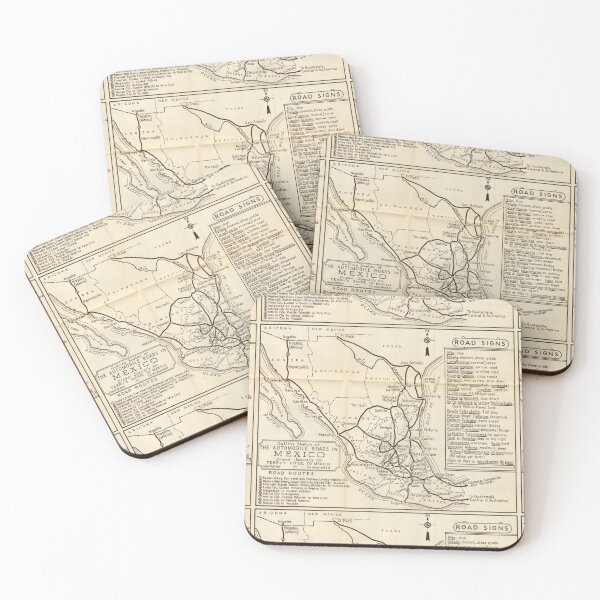 Item preview, Mexico old road map designed and sold by bascconut.