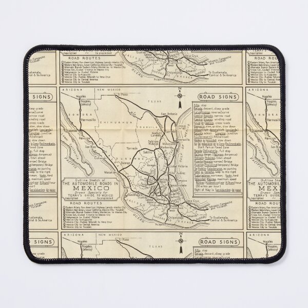 Item preview, Mexico old road map designed and sold by bascconut.