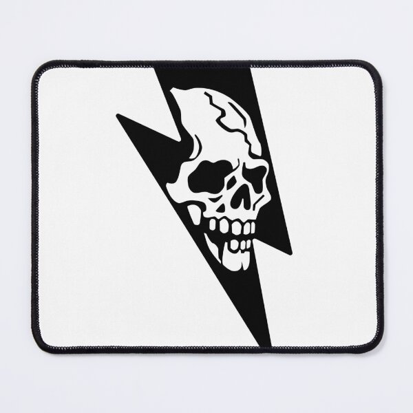 Item preview, Cracked Thunder Skull Lightning Split Blackwork Tattoo Flash designed and sold by villacruz.