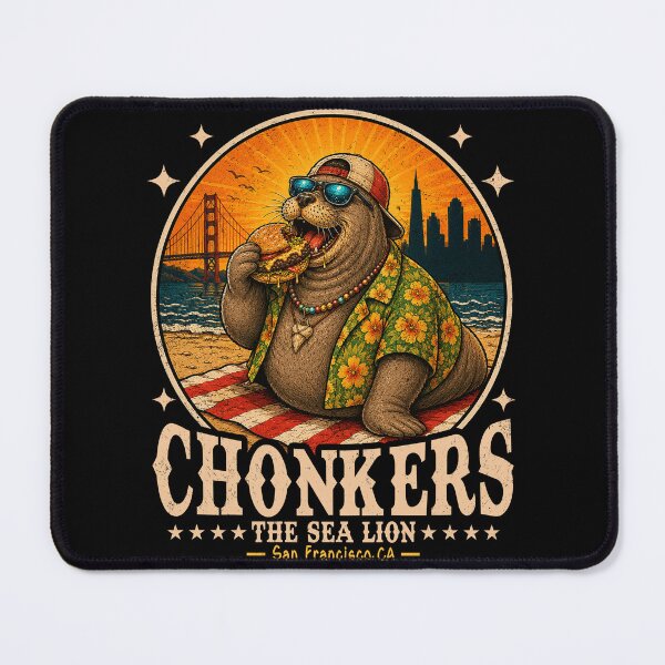 Item preview, Chonkers The Sea Lion San Francisco Funny Seal designed and sold by Patchina.