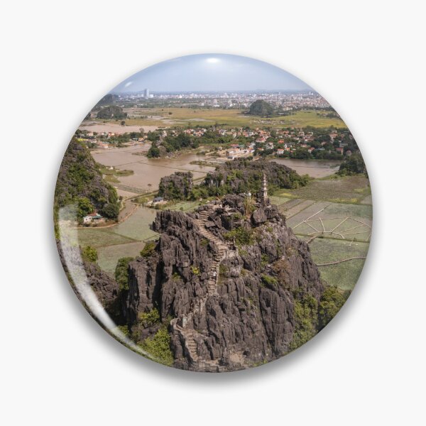 Item preview, Small Pagoda Panorama - Lying Dragon Mountain | Ninh Binh Vietnam Zen Landscape Art designed and sold by Ross.A.Campbell.