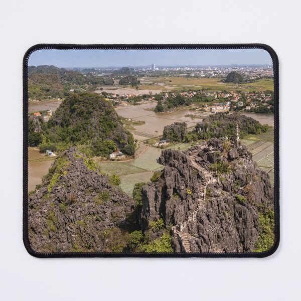 Item preview, Small Pagoda Panorama - Lying Dragon Mountain | Ninh Binh Vietnam Zen Landscape Art designed and sold by Ross.A.Campbell.