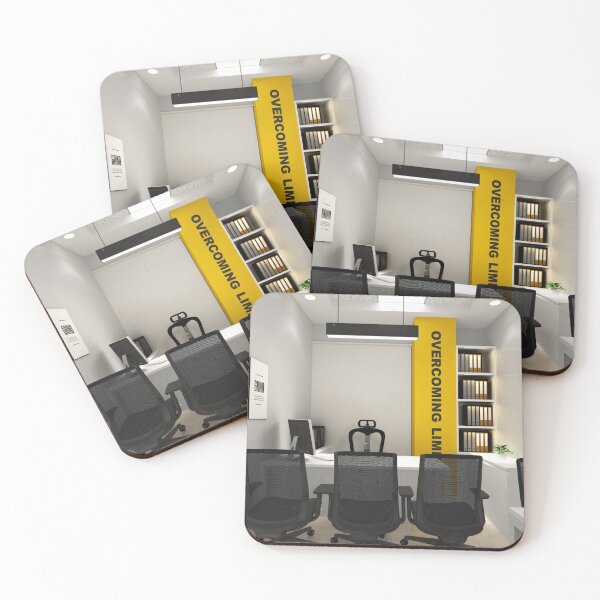 Item preview, Modern Minimalist Office Interior with Yellow Accent Wall designed and sold by ruchikadesigns.