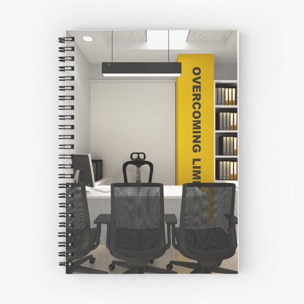 Item preview, Modern Minimalist Office Interior with Yellow Accent Wall designed and sold by ruchikadesigns.