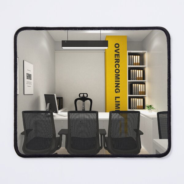 Item preview, Modern Minimalist Office Interior with Yellow Accent Wall designed and sold by ruchikadesigns.