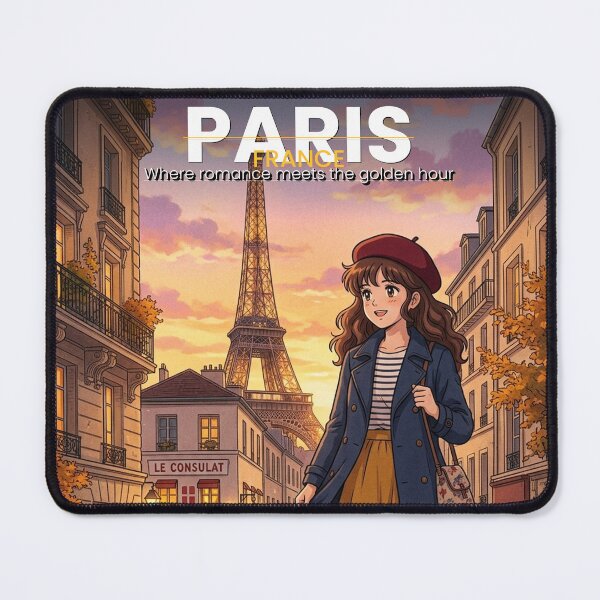Item preview, Paris Aesthetic Retro Poster | Eiffel Tower Golden Hour Wall Art designed and sold by Edszart.