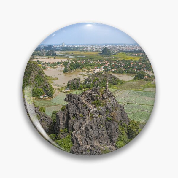 Item preview, Small Pagoda Panorama - Lying Dragon Mountain | Ninh Binh Vietnam Zen Landscape Art designed and sold by Ross.A.Campbell.