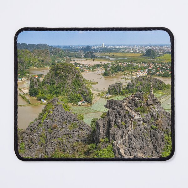 Item preview, Small Pagoda Panorama - Lying Dragon Mountain | Ninh Binh Vietnam Zen Landscape Art designed and sold by Ross.A.Campbell.