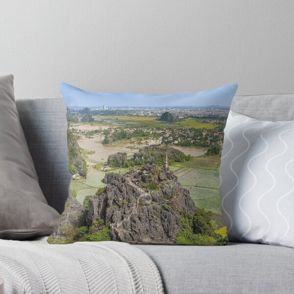 Item preview, Small Pagoda Panorama - Lying Dragon Mountain | Ninh Binh Vietnam Zen Landscape Art designed and sold by Ross.A.Campbell.