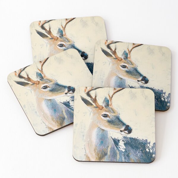 Item preview, Deer with Antlers Painting designed and sold by helenannestudio.