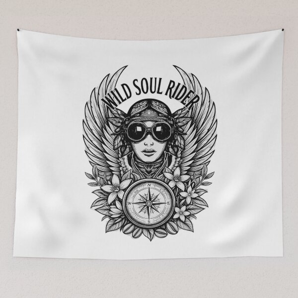 Item preview, Wild Soul Rider – Bohemian Aviator & Floral Wing Art designed and sold by TIGER-GEMINI.