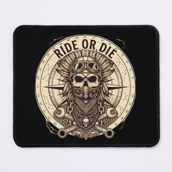 Item preview, Ride or Die Celestial Skull – Vintage Mechanic & Biker Art designed and sold by TIGER-GEMINI.