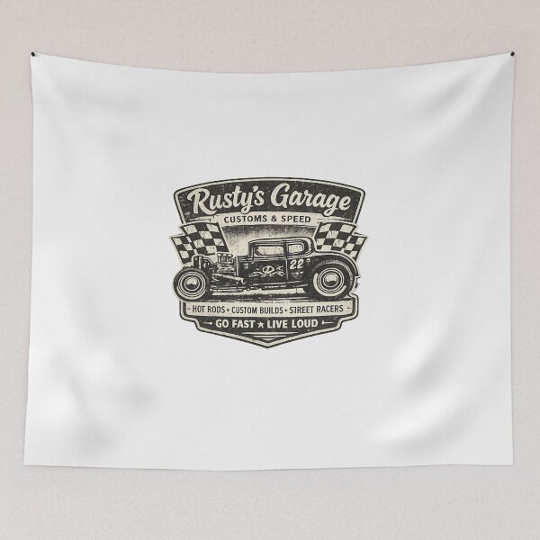 Item preview, Rusty’s Garage – Vintage Hot Rod & Custom Garage Design designed and sold by Fleetwood1994.