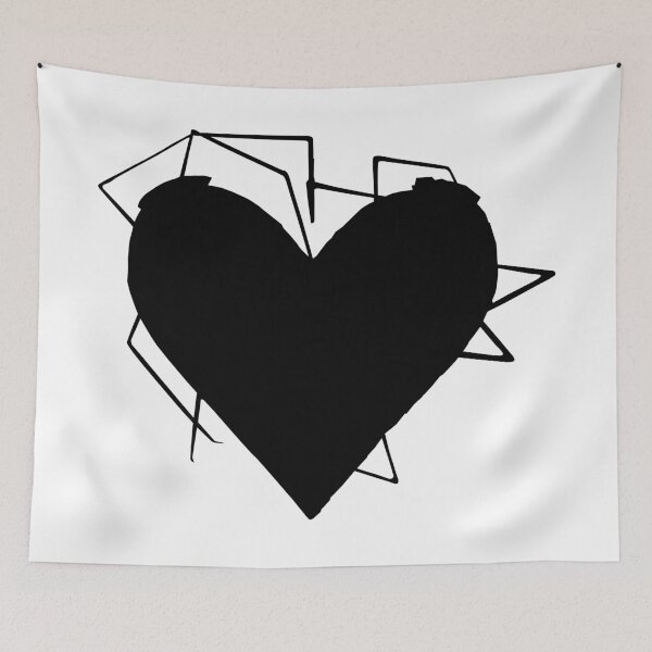 Item preview, Yoasobi Heart Black Minimal Japanese Music Aesthetic Art designed and sold by villacruz.