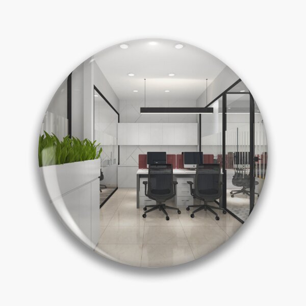 Item preview, Modern Glass-Partitioned Office Workspace with Indoor Planter designed and sold by ruchikadesigns.