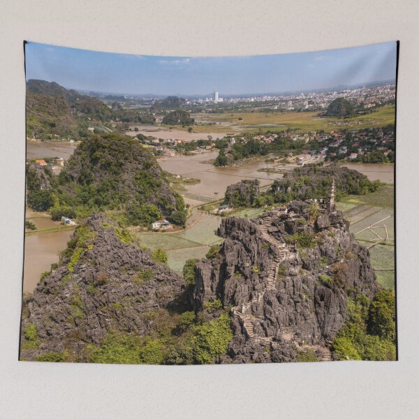 Item preview, Small Pagoda at Heaven's Gate - Mua Caves Summit | Vertical Ninh Binh, Vietnam Zen Art designed and sold by Ross.A.Campbell.