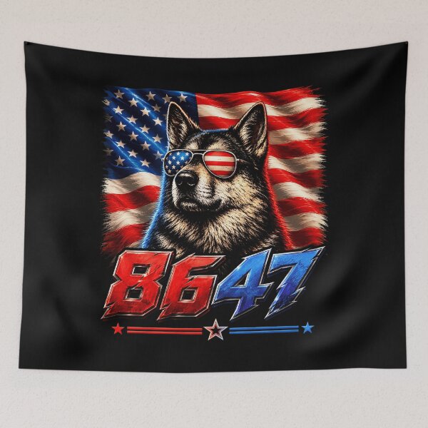 Item preview, 8647 86 47 Funny Dog USA Flag Sunglasses designed and sold by schoolofbullies.