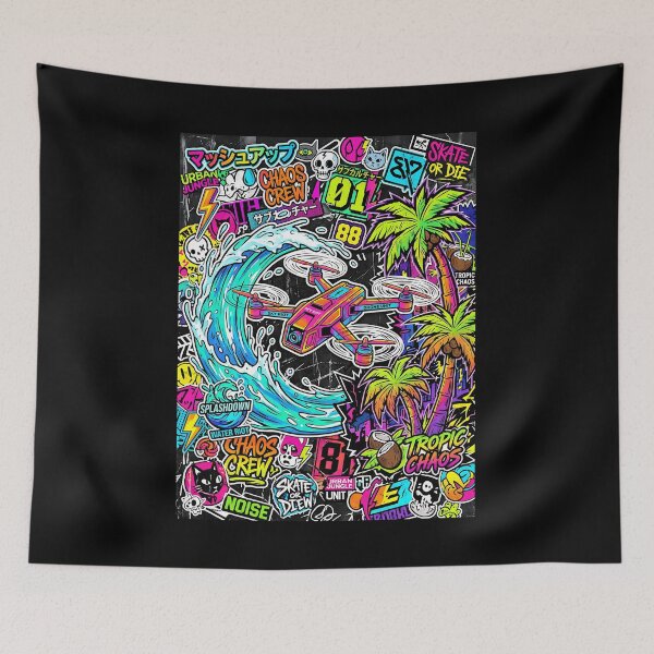 Item preview, Chaotic Sticker Drone Urban Jungle Chaos Culture designed and sold by SplashTastic.