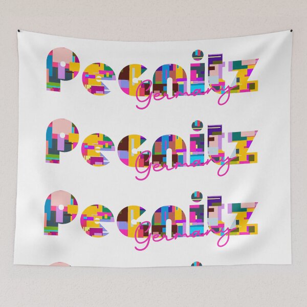 Item preview, Pegnitz, Germany, Vibrant Abstract City Typography Art designed and sold by Wanderful-roads.