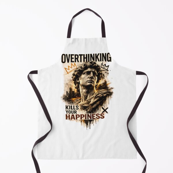 Item preview, Overthinking Kills Your Happiness T-Shirt | Motivational Greek Statue Streetwear Design | Dark Aesthetic Mental Health Art designed and sold by Divakar Fashion.