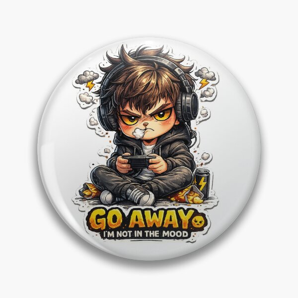 Item preview, Go Away I'm Not In The Mood Grumpy Gamer Sticker designed and sold by CrystalMineArts.