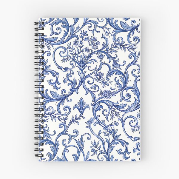 Item preview, Sophisticated Blue Botanical Pattern Chinoiserie Baroque Scroll designed and sold by SplashTastic.
