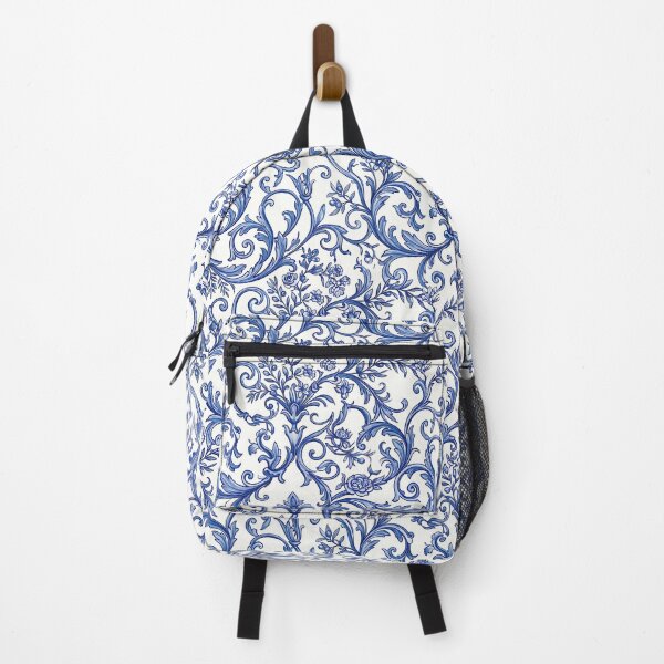 Item preview, Sophisticated Blue Botanical Pattern Chinoiserie Baroque Scroll designed and sold by SplashTastic.