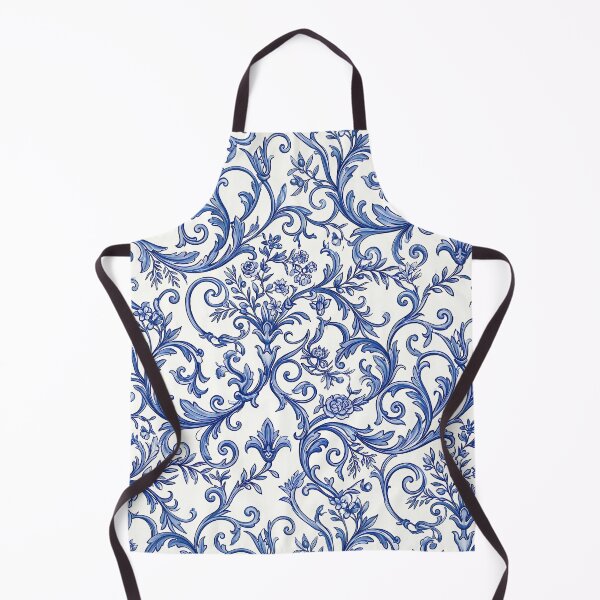 Item preview, Sophisticated Blue Botanical Pattern Chinoiserie Baroque Scroll designed and sold by SplashTastic.
