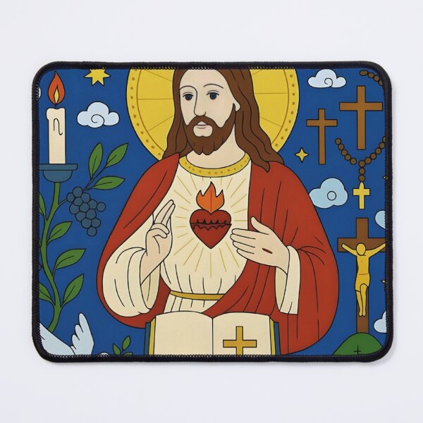 Item preview, Sacred Heart Jesus Colorful Illustration designed and sold by Peac7e.