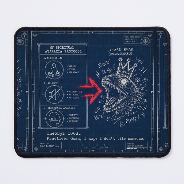Item preview, My Spiritual Ataraxia Protocol vs Lizard Brain  designed and sold by InnerwayStudio.
