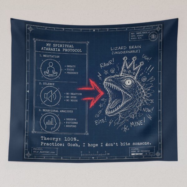 Item preview, My Spiritual Ataraxia Protocol vs Lizard Brain  designed and sold by InnerwayStudio.