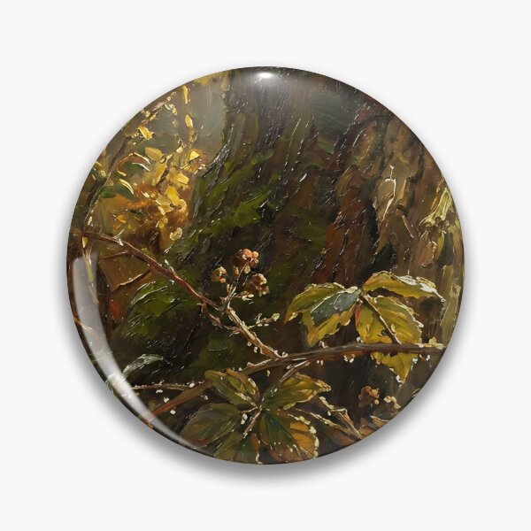Item preview, Enchanted Forest Undergrowth Oil Painting  Moody Woodland Sunlight Art designed and sold by cr6zym1nd.
