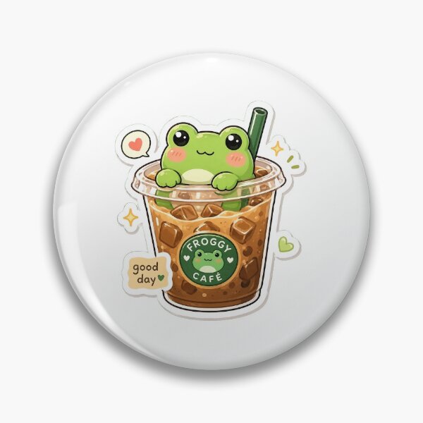 Item preview, Froggy Café Sticker designed and sold by blossomfun.