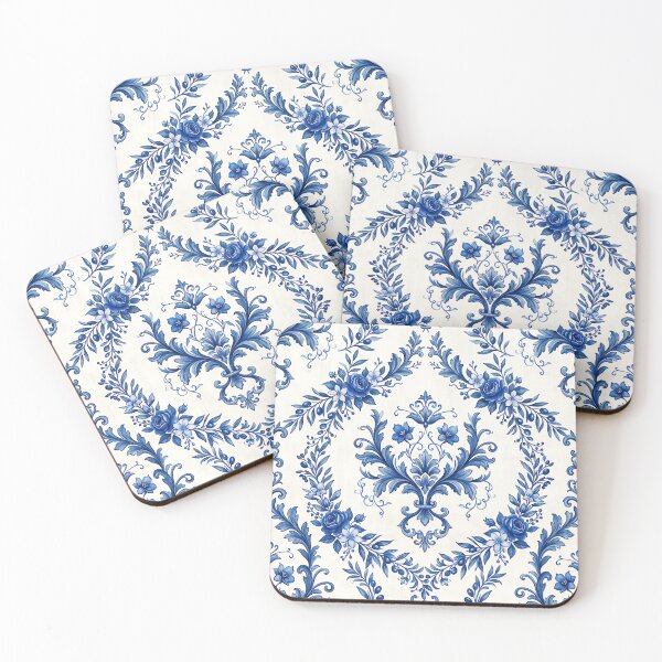 Item preview, Seamless Luxury Blue Damask Mediterranean Floral Ornate Blue Pattern designed and sold by SplashTastic.