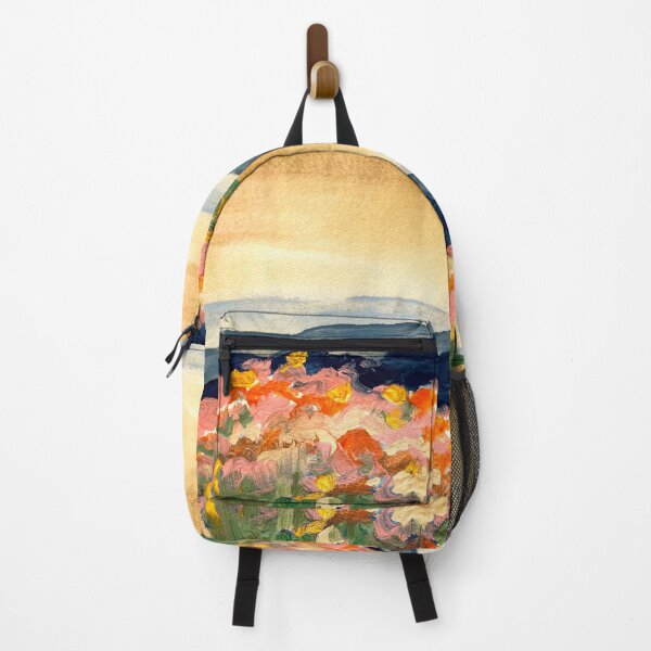 Item preview, Watercolour Landscape Painting With Flowers, Warm Tones designed and sold by helenannestudio.