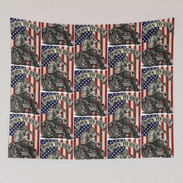 Item preview, Born To Ride - Skull Biker American Flag designed and sold by Vicky021.
