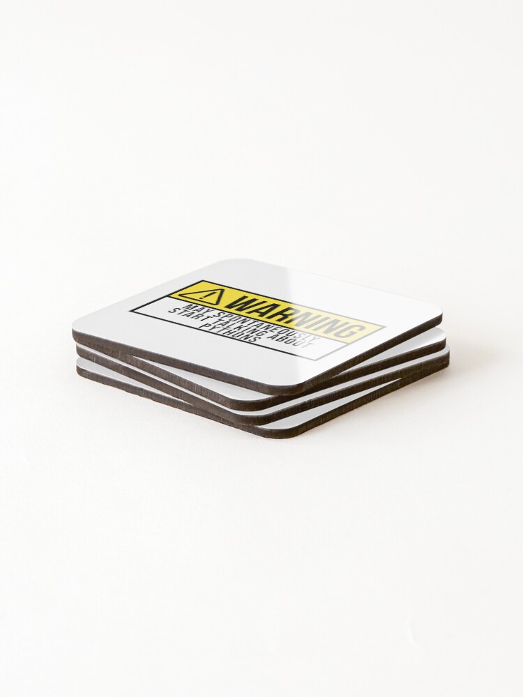 Thumbnail 4 of 5, Coasters (Set of 4), Python Warning designed and sold by XCIV.