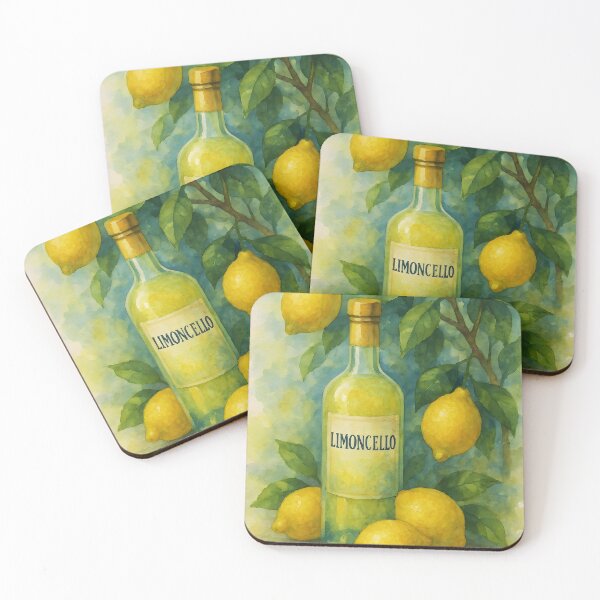 Item preview, Limoncello Watercolor – Amalfi Lemons Italian Citrus Bottle Painting designed and sold by EmeraldeaArt.