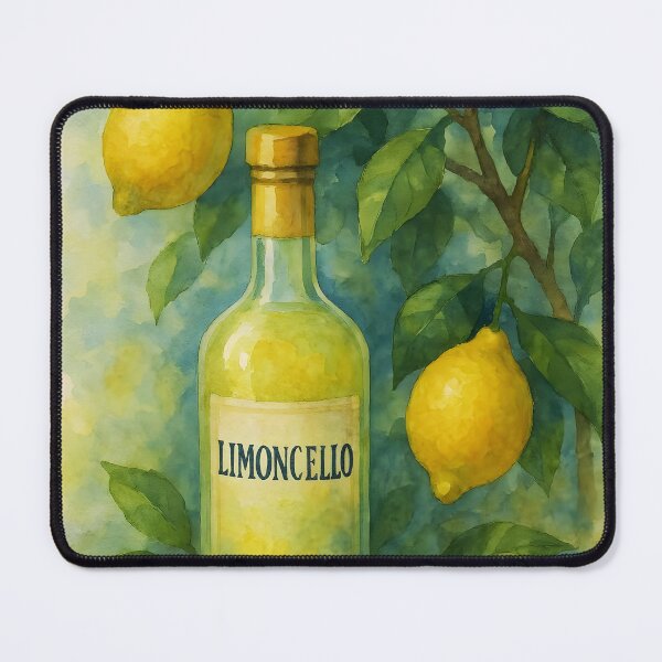 Item preview, Limoncello Watercolor – Amalfi Lemons Italian Citrus Bottle Painting designed and sold by EmeraldeaArt.