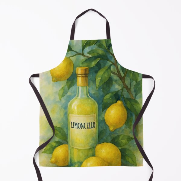 Item preview, Limoncello Watercolor – Amalfi Lemons Italian Citrus Bottle Painting designed and sold by EmeraldeaArt.