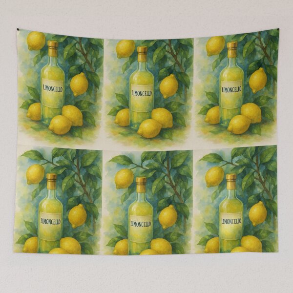 Item preview, Limoncello Watercolor – Amalfi Lemons Italian Citrus Bottle Painting designed and sold by EmeraldeaArt.