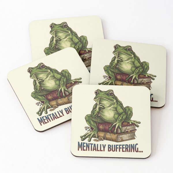 Item preview, Mentally Buffering Frog - Vintage Aesthetic Thinking Frog Meme designed and sold by ZyxDes.